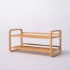 Bamboo Modern 2-Shelf Stackable Shoe Rack - Holds up to 8 Pair of Shoes