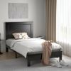 Twin Size Modern College Dorm Wooden Platform Bed in Black