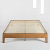 Full size Mid-Century Modern Solid Wood Platform Bed Frame in Natural