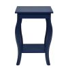 Stylish Nightstand End Table in Dark Blue Wood Finish - Set of 2