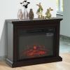 31 inch Dark Brown Electric Fireplace Heater Dimmable Flame Effect and Mantel w/ Remote Control