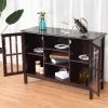 Brown Wood 43-inch TV Stand Storage Cabinet Console Table