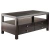 Modern Espresso 2 Drawer Coffee Table