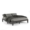 14 Inch Modern Rubberwood Chocolate Platform Bed in King Size