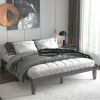 14 Inch Modern Rubberwood Chocolate Platform Bed in King Size