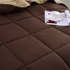 King/Cal King Traditional Microfiber Reversible 3 Piece Comforter Set in Brown