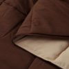 King/Cal King Traditional Microfiber Reversible 3 Piece Comforter Set in Brown