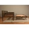 Solid Wood Daybed Frame with Twin Pop-Up Trundle Bed in Walnut Finish