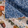 Full/Queen Blue Beige Birds Animals Floral Microfiber Reversible Quilt Set