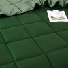 Twin/Twin XL Traditional Microfiber Reversible 3 Piece Comforter Set in Green