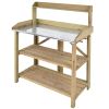 Outdoor Garden Workstation Potting Bench with Metal Top