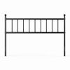 King size Traditional Farmhouse Headboard in Matte Black Metal Finish