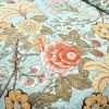 3 Piece FarmHouse Teal Floral Cotton Reversible Quilt Set, King