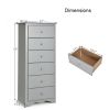 Modern Grey 6 Drawer Tall Wood Dresser Chest