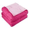 Full/Queen Traditional Microfiber Reversible 3 Piece Comforter Set in Pink