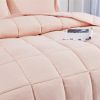 Queen Size Pink 3 Piece Microfiber Reversible Comforter Set