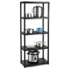 Black 5-Tier Heavy Duty Shelving Unit Bookcase Garage Kitchen Storage Shelf