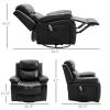 Adjustable Black Faux Leather Remote Massage Recliner Chair w/ Footrest