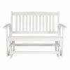 Traditional Solid Cedar White Patio Glider Swing Bench