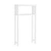 White Solid Wood Over the Toilet 1-Shelf Storage Rack