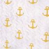 King 3 Piece Nautical Striped Anchors Reversible Microfiber Quilt Set Yellow