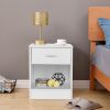 2pcs Night Stands with Drawer White