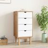 Drawer Cabinet OTTA Brown&White 18.1"x15.6"x35.4" Solid Wood Pine