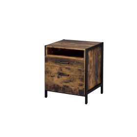 Juvanth Nightstand in Rustic Oak &amp; Black Finish 24263