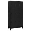 Locker Cabinet Black 35.4"x17.7"x70.9" Steel