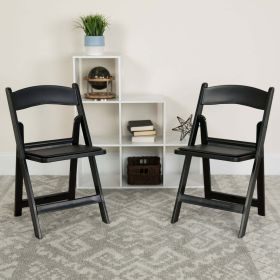 Resin Folding Chair (2 Pack), Black