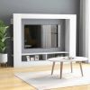 TV Cabinet White 59.8"x8.7"x44.5" Engineered Wood