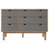 Drawer Cabinet OTTA Brown&Gray 44.7"x15.6"x28.7" Solid Wood Pine