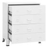 Industrial Drawer Cabinet White 30.7"x15.7"x36.6" Metal