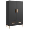 Highboard Black 27.6"x12.2"x45.3" Engineered Wood