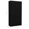 Office Cabinet Black 35.4"x15.7"x70.9" Steel