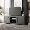 Farmhouse TV Stand; Wood Entertainment Center Media Console with Storage