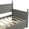 Wood Daybed with Three Drawers ; Twin Size Daybed; No Box Spring Needed ; Gray