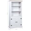 Cupboard Mexican Pine Corona Range White 31.5"x15.7"x66.9"