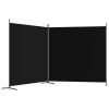 2-Panel Room Divider Black 137"x70.9" Fabric