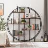 Round 5-Tier Metal Plant Stand bookcase storage rack;  Indoor Living Room Terrace Garden Balcony Display Stand