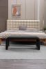 New Boucle Fabric Loveseat Ottoman Footstool Bedroom Bench Shoe Bench With Gold Metal Legs; Black