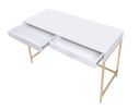 Ottey Vanity Desk in White High Gloss &amp; Gold Finish AC00899