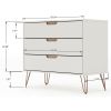 Manhattan Comfort Rockefeller Mid-Century- Modern Dresser with 3-Drawers in