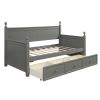 Wood Daybed with Three Drawers ; Twin Size Daybed; No Box Spring Needed ; Gray