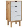 Drawer Cabinet OTTA Brown&White 18.1"x15.6"x35.4" Solid Wood Pine