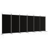 6-Panel Room Divider Black 204.7"x70.9" Fabric