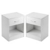 2pcs Night Stands with Drawer White