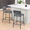 Pu Faux Leather Counter Stools Set of 2; Pub Counter Stool with Back and Footrest; Grey\n(17.5&quot;x19.25&ldquo;x34.5&rdquo;)