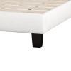 Upholstered Platform Bed with Saddle Curved Headboard and Diamond Tufted Details, King, Beige