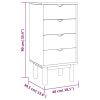 Drawer Cabinet OTTA 18.1"x15.6"x35.4" Solid Wood Pine